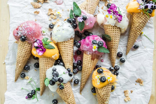 Ice cream cart setup for a small party